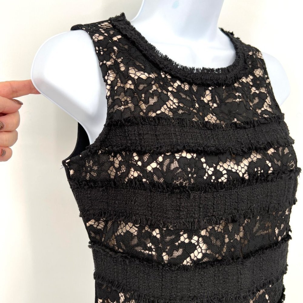 NWT J. Crew Lace and Fringe Striped‎ Dressy Tank Formal or with Jeans Sexy XXS - Picture 2 of 6